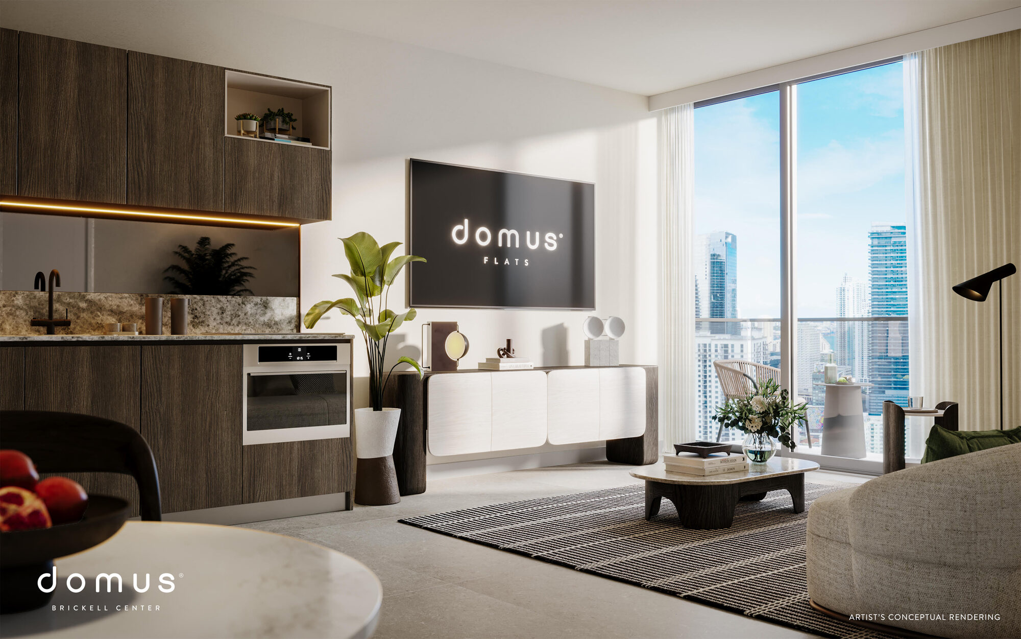 Living de una residencia en Domus Brickell Center